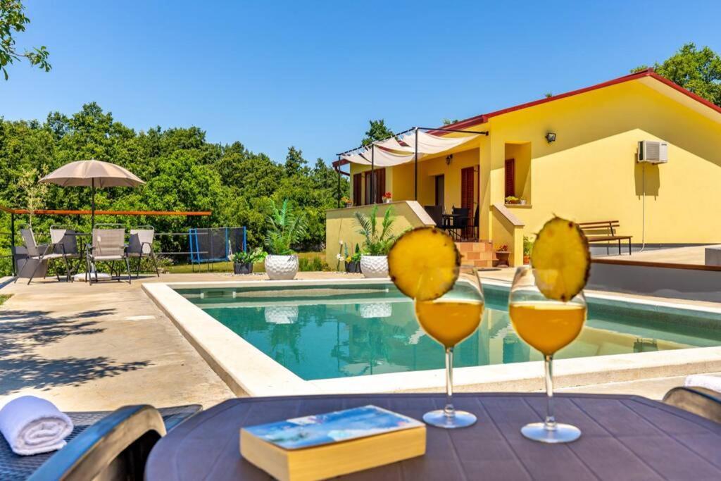 Sunny Yellow House With A Pool Štokovci 外观 照片